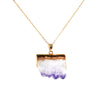 Image of 18K Gold Plated Raw Cluster Amethyst Crystal Necklace
