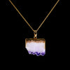 Image of 18K Gold Plated Raw Cluster Amethyst Crystal Necklace fr