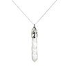 Image of Clear Quartz healing Crystal Necklace With Real 925 Silver Side Chain
