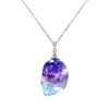 Image of Fluorite Healing Crystal Skull Necklace With Real 925 Silver Chain from The Rishis Are Back Collection