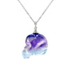 Image of Fluorite Healing Crystal Skull Necklace With Real 925 Silver Chain from The Rishis Are Back Collection