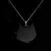 Image of Black Obsidian Cat Necklace With Real 925 Silver Box Chain