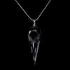 Image of Black Obsidian Crystal Healing Raven Skull with Real Silver 925 Snake Chain from The Rishis Are Back Collection