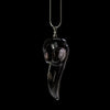 Image of Black Obsidian Crystal Healing Raven Skull with Real Silver 925 Snake Chain from The Rishis Are Back Collection