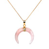 Image of Rose Quartz Crystal Moon Necklace from The Rishis Are Back Collection