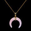 Image of Rose Quartz Crystal Moon Necklace from The Rishis Are Back Collection