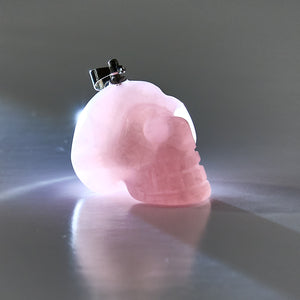Rose Quartz Crystal Skull Pendant
