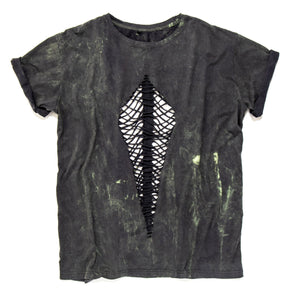 Authentic Distressed Cut Out T-Shirt Made From New Vintage Wash T-Shirt, The Punk