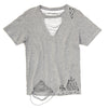 Image of Authentic Distressed Cut Out T-Shirt Made From New Concrete Color T-Shirt