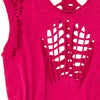 Image of Authentic Pink Distressed Cut Out T-Shirt From Trendsdealers