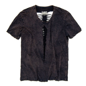Authentic Distressed Vintage Wash Cut Out T-Shirt, The Ashes