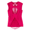 Image of Authentic Pink Distressed Cut Out T-Shirt From Trendsdealers