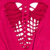 Image of Authentic Pink Distressed Cut Out T-Shirt From Trendsdealers