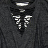 Image of Authentic Distressed Cut Out Black T-Shirt, Angel