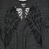 Image of Authentic Distressed Cut Out Black T-Shirt, Angel