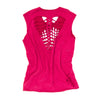 Image of Authentic Pink Distressed Cut Out T-Shirt From Trendsdealers
