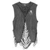 Image of Authentic Distressed Cut Out T-Shirt, The Skull, Vintage Old School
