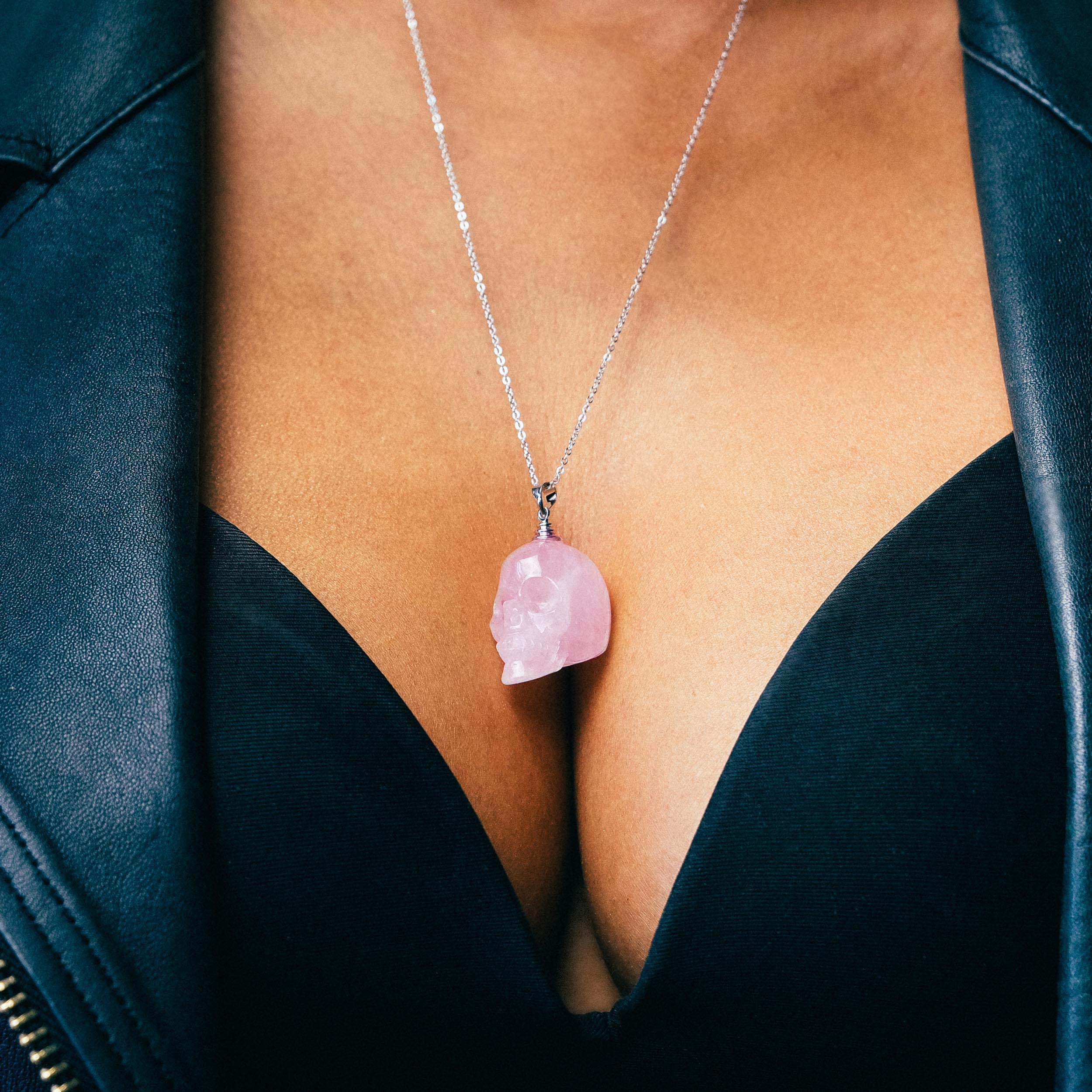 韓国発【TATIANA】Rose quartz Lock Heart Long Necklace/追跡付 Designer fashion, Seoul-fully created | W Concept