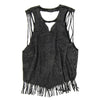 Image of Authentic Distressed Cut Out Vintage Wash T-Shirt, Black Skull Shadow
