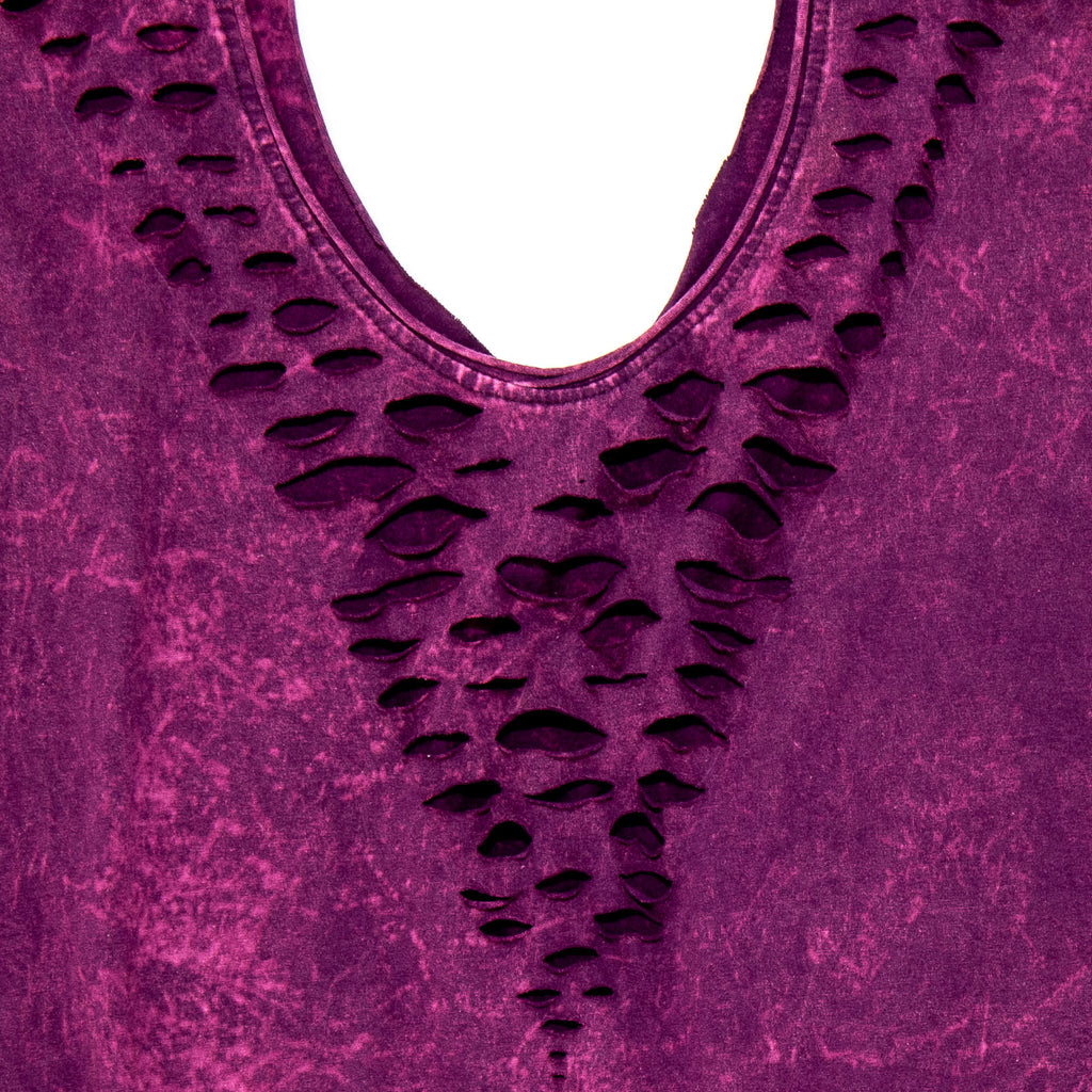T-shirt with cut-out, purple